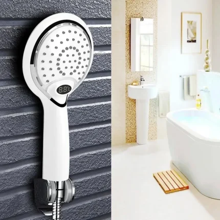 3 Colors Led Shower Head With Temperature Digital Display Water Powered LCD Shower Spray - Image 7