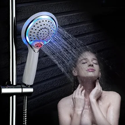3 Colors Led Shower Head With Temperature Digital Display Water Powered LCD Shower Spray - Image 6