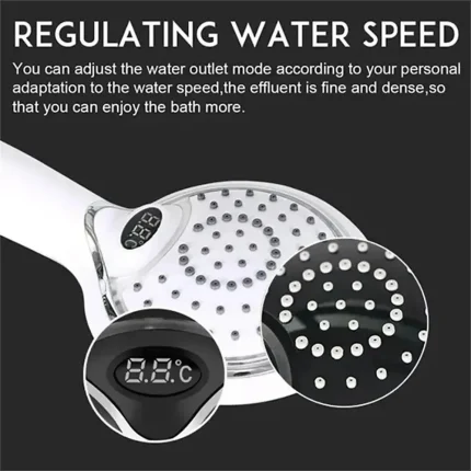 3 Colors Led Shower Head With Temperature Digital Display Water Powered LCD Shower Spray - Image 5